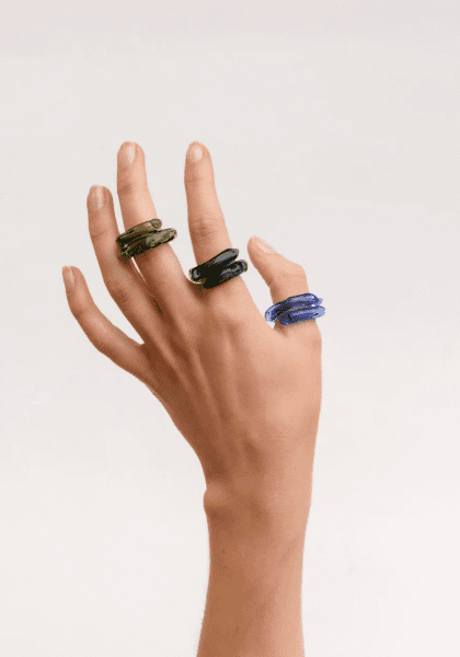 Anillos Remolino vidrio soplado Salvarea | Regalos sostenibles para cancer